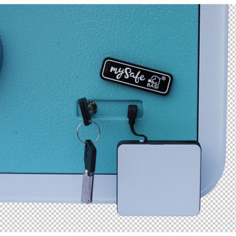Trezor mySafe - modrobílý (nouzový klíč a zdroj energie)