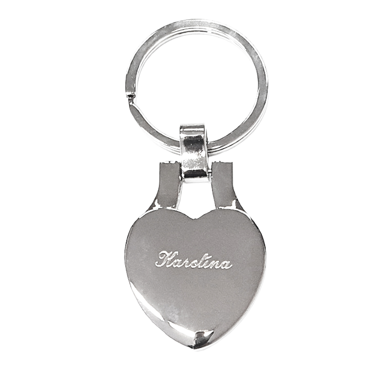 Gravírovaný kovový přívěšek se jménem - srdce - zadní strana se jménem