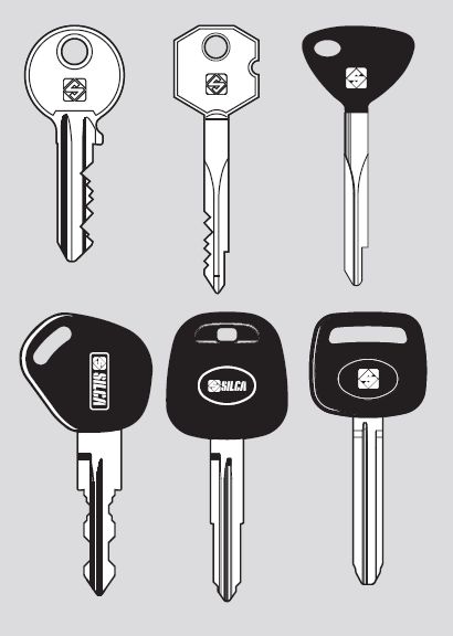 standardně řezané klíče